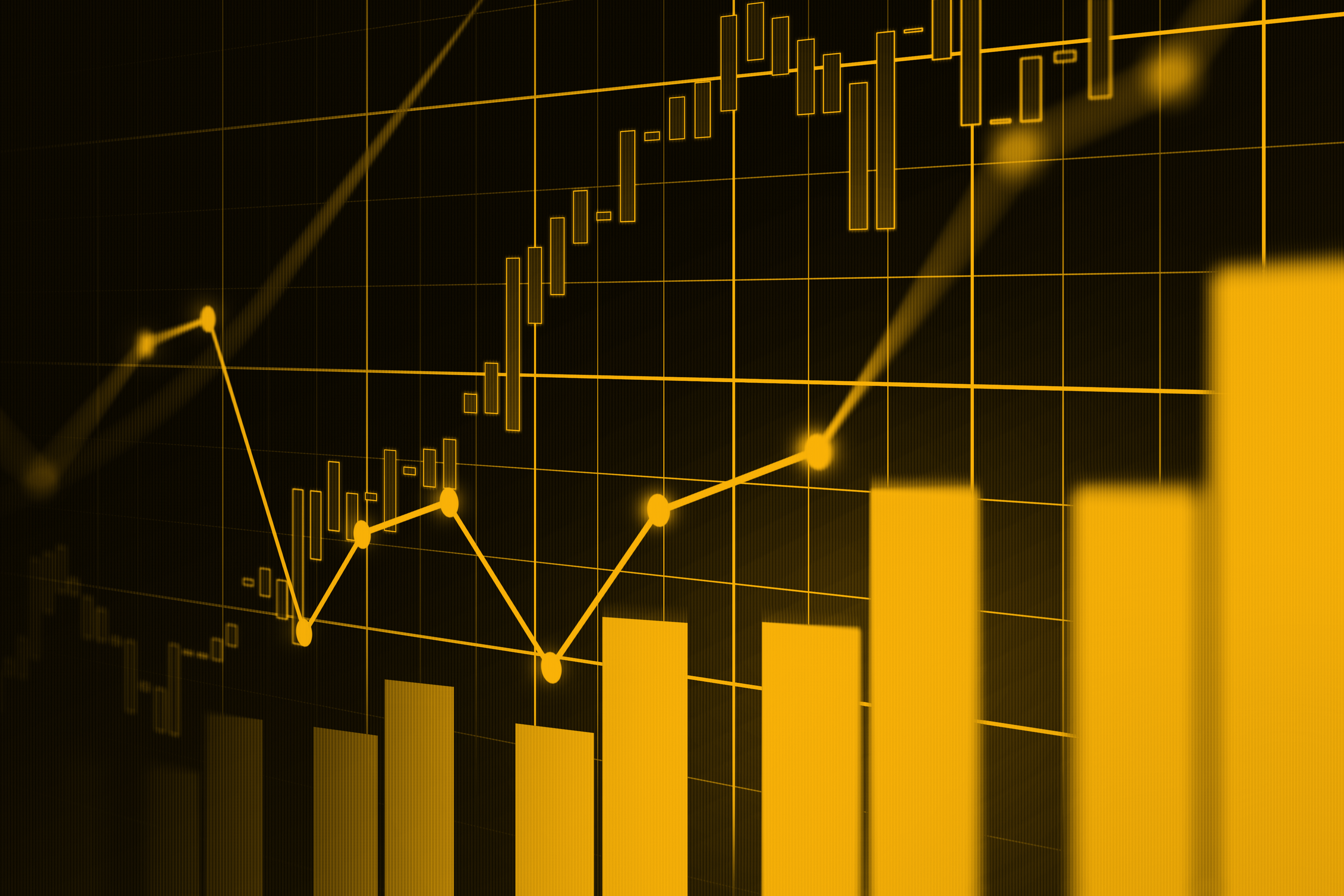 Stock market or forex trading graph in graphic concept